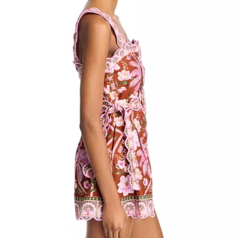 🤎🌴🩷 FARM Rio Palm Dream Pleated Romper - Picture 7 of 7